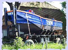 schubboot auf Trailer, Julil 2006